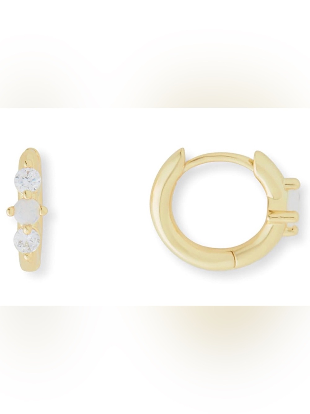 Rocksbox aura opal huggie earrings